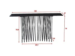 Stone Sidetable 37X130 Cm Glas Zwart Marmor Decor.-Furniture Fashion