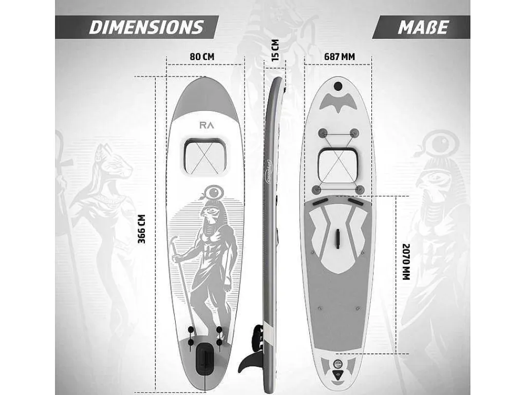 Sup Board Anubis 366 Cm - Zilver - Incl. Accessoires-Vente-unique Clearance
