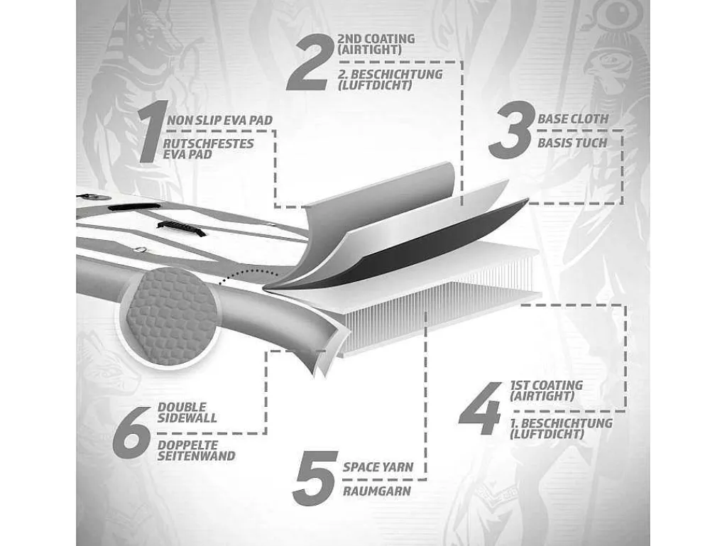Sup Board Anubis 366 Cm - Zilver - Incl. Accessoires-Vente-unique Clearance
