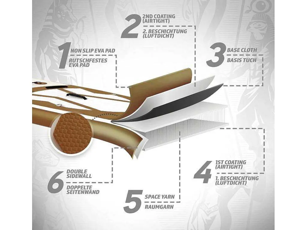 Sup Board Gold Ra 320 Cm - Goud - Incl. Accessoires-Vente-unique