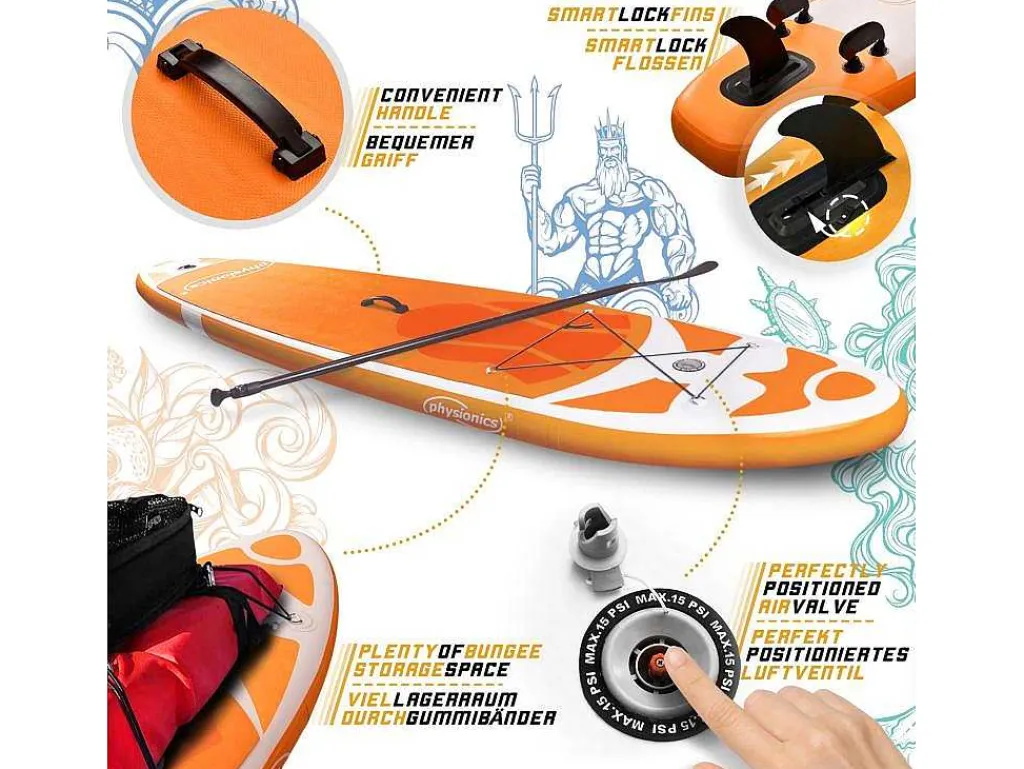 Sup Board Kraken 305 Cm - Oranje - Incl. Accessoires-Vente-unique