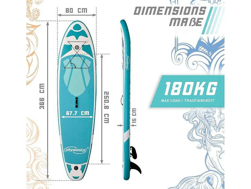 Sup Board Nymphe 366 Cm - Mintgroen - Incl. Accessoires-Vente-unique Clearance