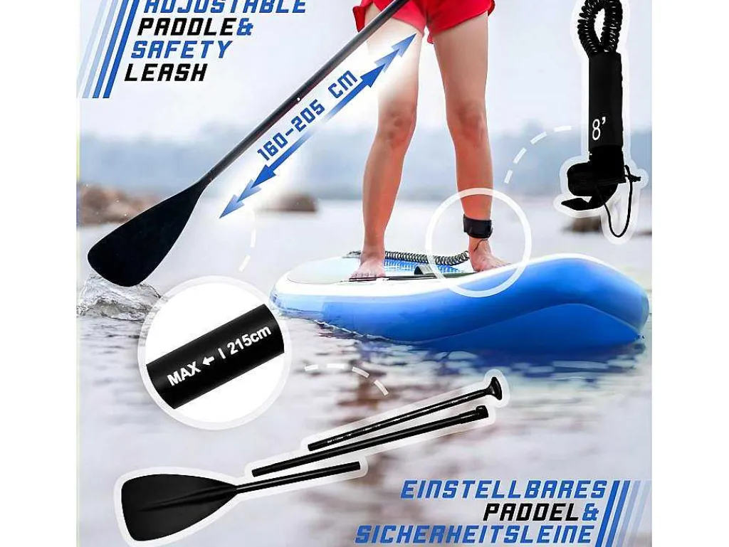 Sup Board Poseidon 320 Cm - Blauw - Incl. Accessoires-Vente-unique Online