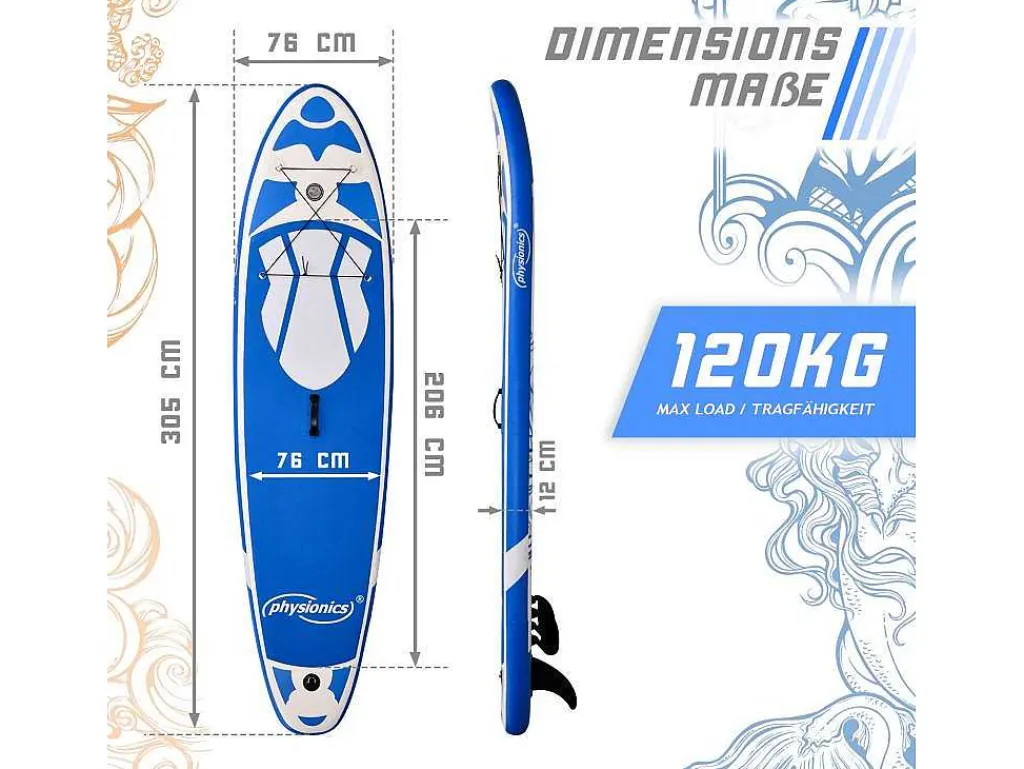 Sup Board Poseidon 305 Cm - Blauw - Incl. Accessoires-Vente-unique Discount