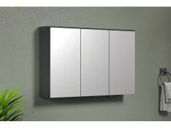 Synnax Spiegelkast 3 Spiegel Deuren Grijs.-Vente-unique Discount