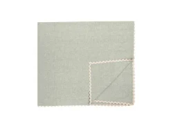 Tafelkleed + 4 Katoenen Servetten - Beige Rand - Groen - 140 X 240 Cm - Loania-OZAIA New