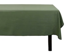 Tafellaken Van Katoen En Linnen Met Zwarte Rand - 170 X 300 Cm - Kaki - Borina-OZAIA Outlet
