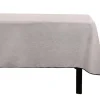 Tafellaken Van Katoen En Linnen Met Zwarte Rand - 170 X 250 Cm - Taupegrijs - Borina-OZAIA Best