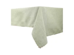Tafellaken Van Katoen Met Beige Rand - 140 X 240 Cm - Groen - Loania-OZAIA Clearance