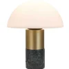 Tafellamp Champignon Van Marmer, Metaal En Glas - D30 X H35 Cm - Wit En Goudkleurig - Langford-OZAIA Discount