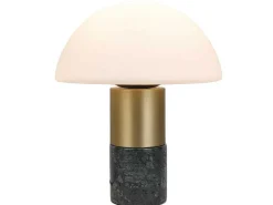 Tafellamp Champignon Van Marmer, Metaal En Glas - D30 X H35 Cm - Wit En Goudkleurig - Langford-OZAIA Discount