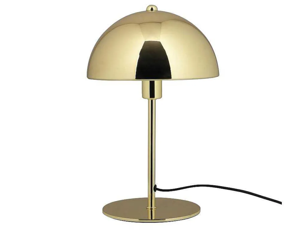 Tafellamp Met Champignonvorm En Vintage-Look Met Messingeffect - D 20 Cm X H 30 Cm - Goudkleurig - Ontario-OZAIA