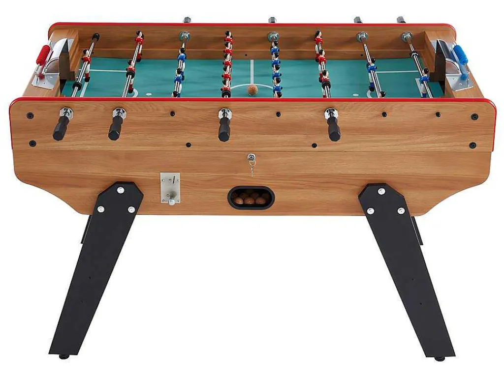 Tafelvoetbal Met Muntautomaat Henry Van Mdf - L153 X B77,6 X H96 Cm - Eikenkleur-Vente-unique Online