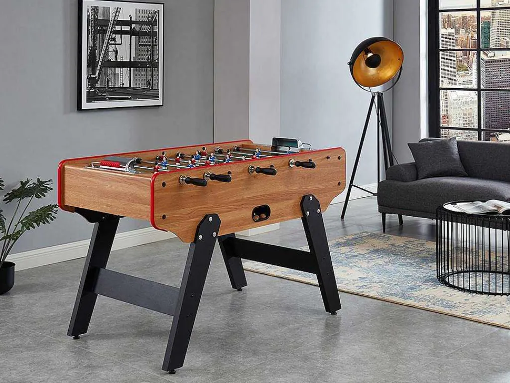 Tafelvoetbal Paulo Van Mdf - L153 X B77,6 X H96 Cm - Eiken-Vente-unique Outlet