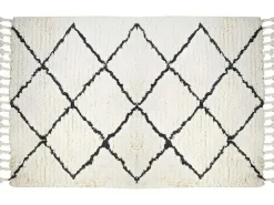 Tapijt Berberstijl Marcus - 100% Wol - 120 X 170 Cm - Beige En Zwart-OZAIA Discount