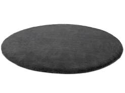 Tapijt Bunny Rond Anthracytkleuring Imitatie Konijnenvacht Cercle 140 Cm-RugsX Hot