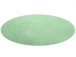 Tapijt Bunny Rond Groen Imitatie Konijnenvacht Cercle 80 Cm-RugsX Discount