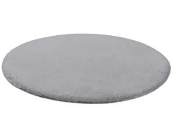 Tapijt Bunny Rond Zilver Imitatie Konijnenvacht Cercle 160 Cm-RugsX Discount
