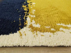 Tapijt Camden - Polyester - 160 X 230 Cm - Mosterdkleur, Marineblauw, Grijs-OZAIA