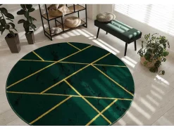 Tapijt Emerald Exclusief 1012 Cirkel - Glamour, Stijlvol Marmer, Geome Cercle 200 Cm-RugsX Hot
