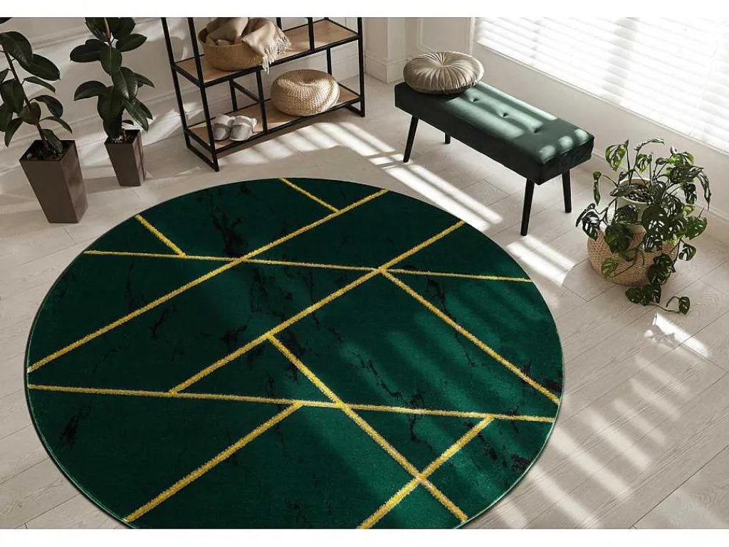 Tapijt Emerald Exclusief 1012 Cirkel - Glamour, Stijlvol Marmer, Geome Cercle 200 Cm-RugsX Hot
