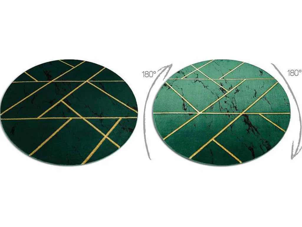 Tapijt Emerald Exclusief 1012 Cirkel - Glamour, Stijlvol Marmer, Geome Cercle 200 Cm-RugsX Hot