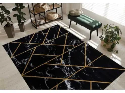 Tapijt Emerald Exclusief 2000 Glamour, Stijlvol Geometrisch, Marmer Zw 120X170 Cm-RugsX Hot