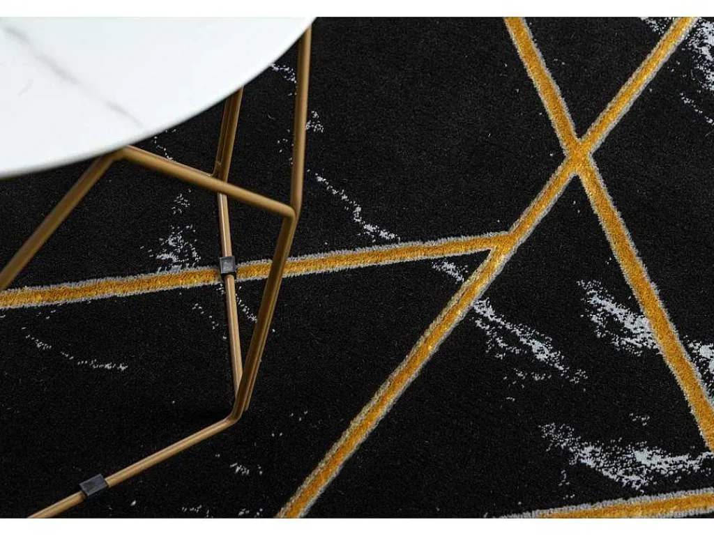 Tapijt Emerald Exclusief 2000 Glamour, Stijlvol Geometrisch, Marmer Zw 120X170 Cm-RugsX Hot