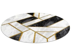 Tapijt Emerald Exclusief 1015 Cirkel - Glamour, Stijlvol Marmer, Geome Cercle 200 Cm-RugsX Outlet
