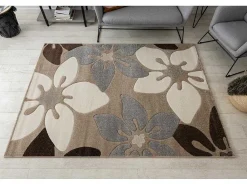 Tapijt Feel 1602/15055 Bloemen , Beige / Grijskleuring 200X290 Cm-RugsX Best