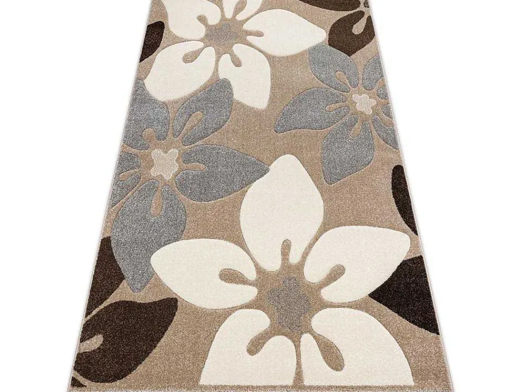 Tapijt Feel 1602/15055 Bloemen , Beige / Grijskleuring 200X290 Cm-RugsX Best