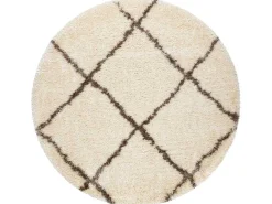 Tapijt Fluffy 2373 Cirkel Shaggy Latwerk Room / Beige Cercle 160 Cm-RugsX Discount