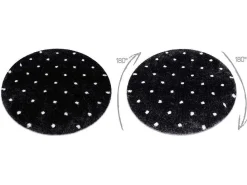 Tapijt Fluffy 2370 Cirkel, Shaggy Stippen Antraciet / Wit Cercle 160 Cm-RugsX