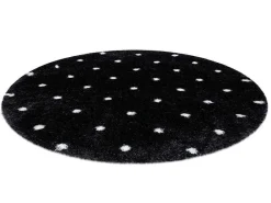 Tapijt Fluffy 2370 Cirkel, Shaggy Stippen Antraciet / Wit Cercle 160 Cm-RugsX