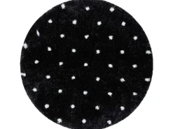 Tapijt Fluffy 2370 Cirkel, Shaggy Stippen Antraciet / Wit Cercle 160 Cm-RugsX