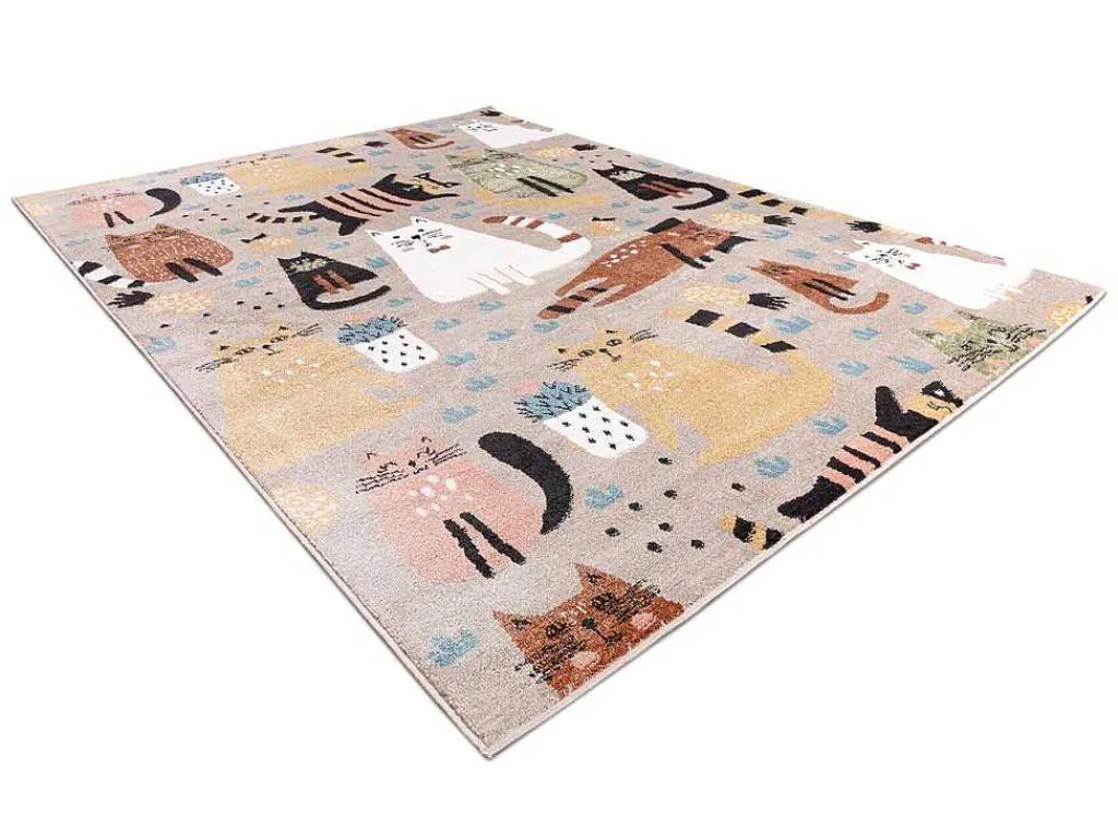 Tapijt Fun Kittens Voor Kinderen, Katten Beige 200X290 Cm-RugsX Discount