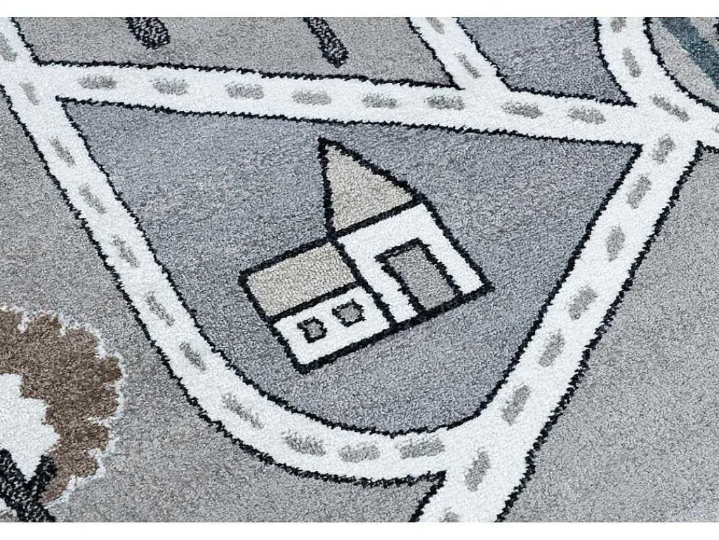 Tapijt Fun Strade Voor Kinderen, Straat, Stad Van Grijs 200X290 Cm-RugsX Hot