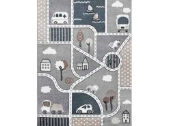 Tapijt Fun Strade Voor Kinderen, Straat, Stad Van Grijs 140X190 Cm-RugsX New