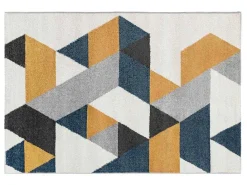 Tapijt Geometrisch Scandinavische Stijl Geomie - Polypropyleen - 160 X 230 Cm - Geel, Grijs En Blauw-OZAIA Hot