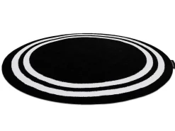 Tapijt Hampton Kader Rond Zwart Cercle 140 Cm-RugsX Sale