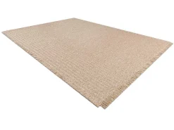 Tapijt Jute 3650 Beige Een Kleur - Jute, Platgeweven, Franjes 140X190 Cm-RugsX Hot