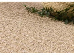 Tapijt Jute 3650 Beige Een Kleur - Jute, Platgeweven, Franjes 140X190 Cm-RugsX Hot