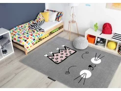 Tapijt Petit Cat Kat Poes Poesje Kroon Grijskleuring 120X170 Cm-RugsX Best
