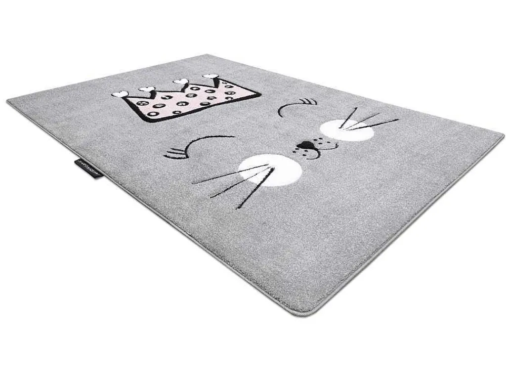 Tapijt Petit Cat Kat Poes Poesje Kroon Grijskleuring 120X170 Cm-RugsX Best