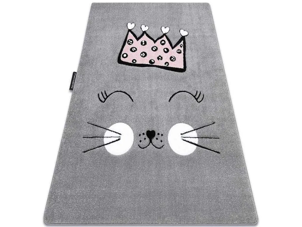 Tapijt Petit Cat Kat Poes Poesje Kroon Grijskleuring 120X170 Cm-RugsX Best
