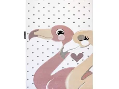 Tapijt Petit Flamingos Flamingo'S Hartjes Creme 80X150 Cm-RugsX Discount