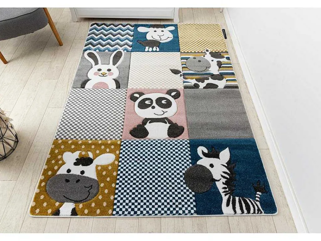 Tapijt Petit Zoo Dieren , Dierentuincreme / Grijskleuring 240X330 Cm-RugsX Outlet