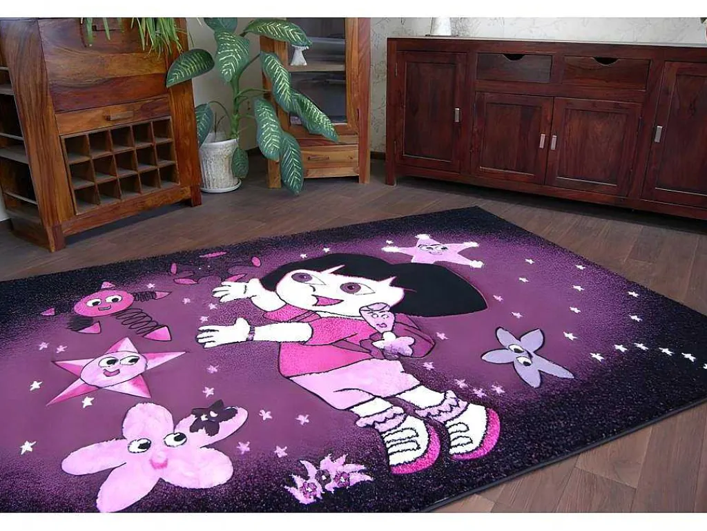 Tapijt Pilly 7818 Dora - Paars/Zwart 160X220 Cm-RugsX