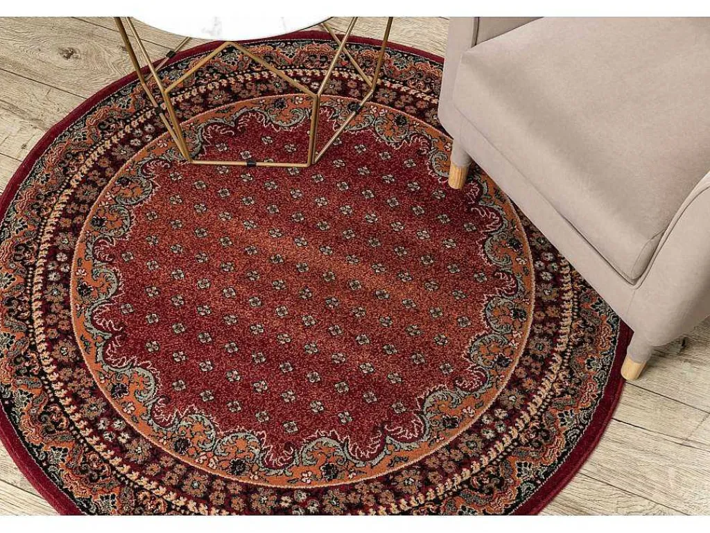 Tapijt Polonia Rond Baron Bordeaux Cercle 200 Cm-RugsX
