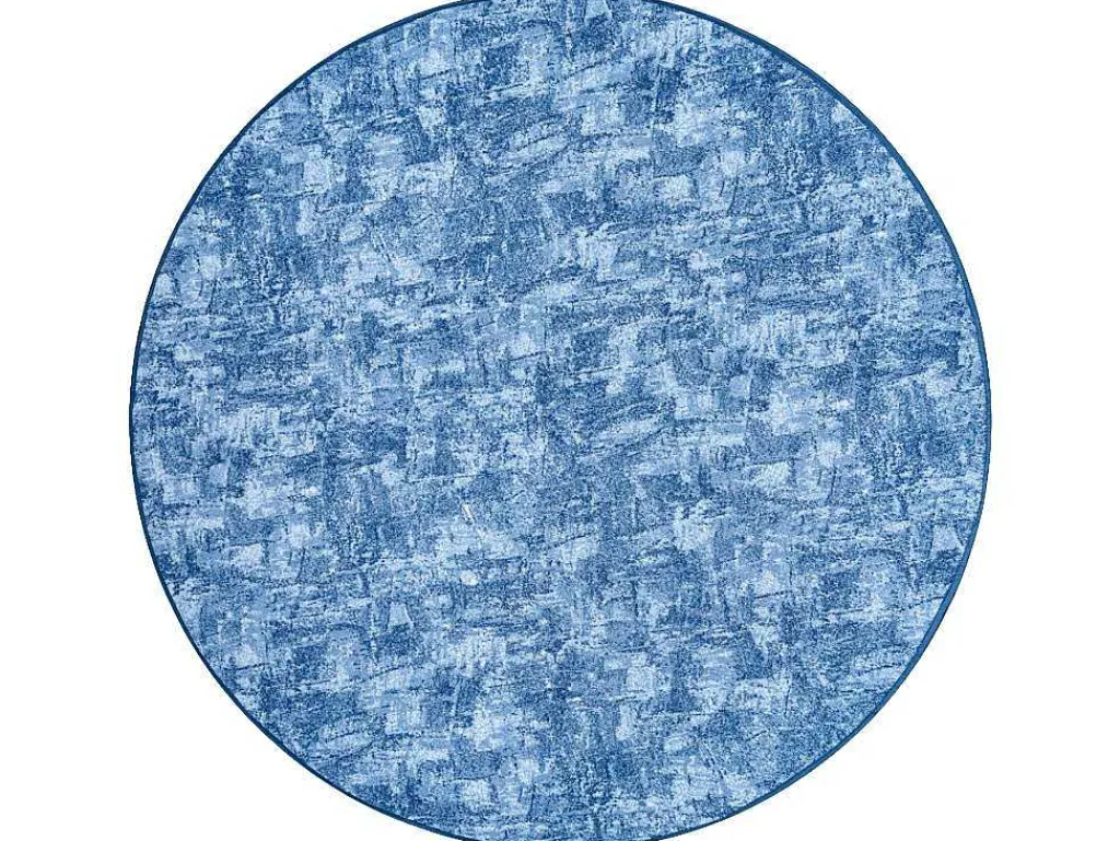 Tapijt Rond Solid Blauw 70 Beton Cercle 150 Cm-RugsX Best